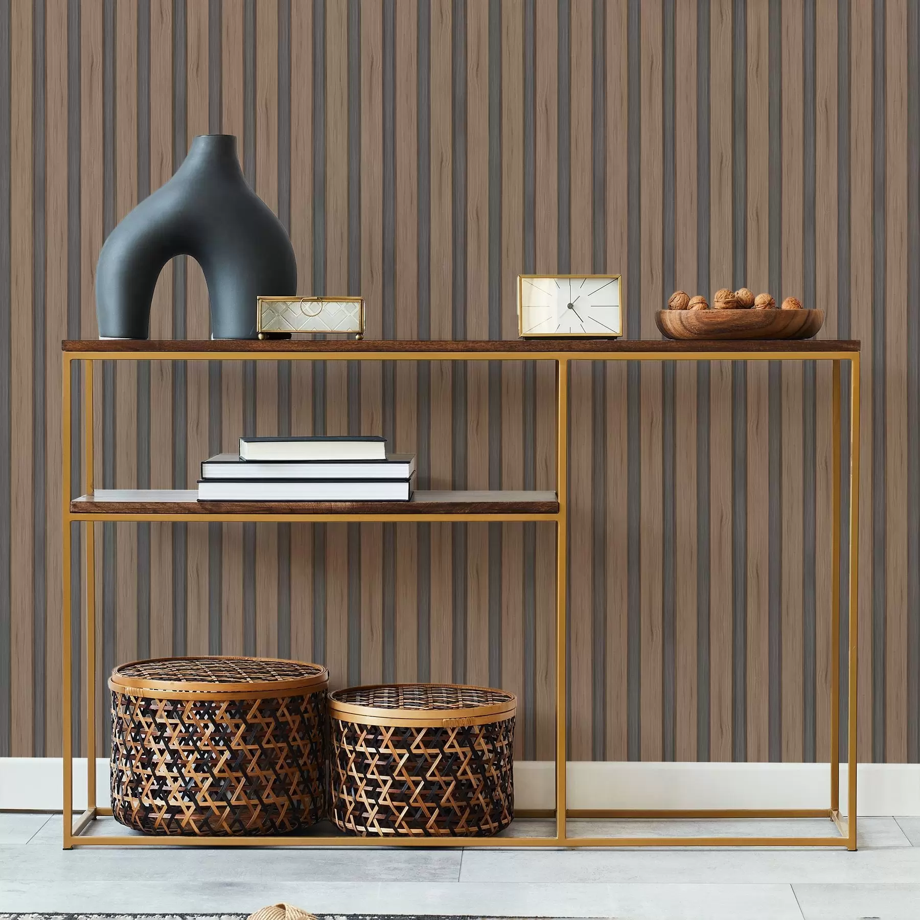 Fototapety Vertikálne drevené lamely s tmavými vložkami a01054