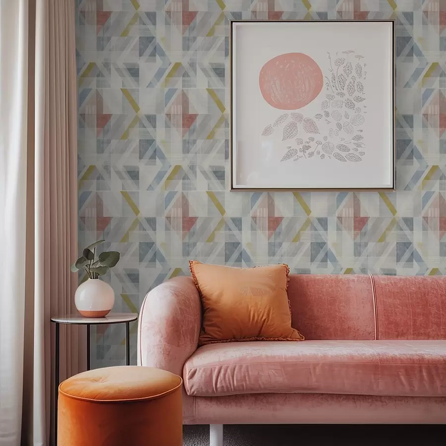 Fototapety Geometrický dizajn s červeným diamantom uprostred a01055