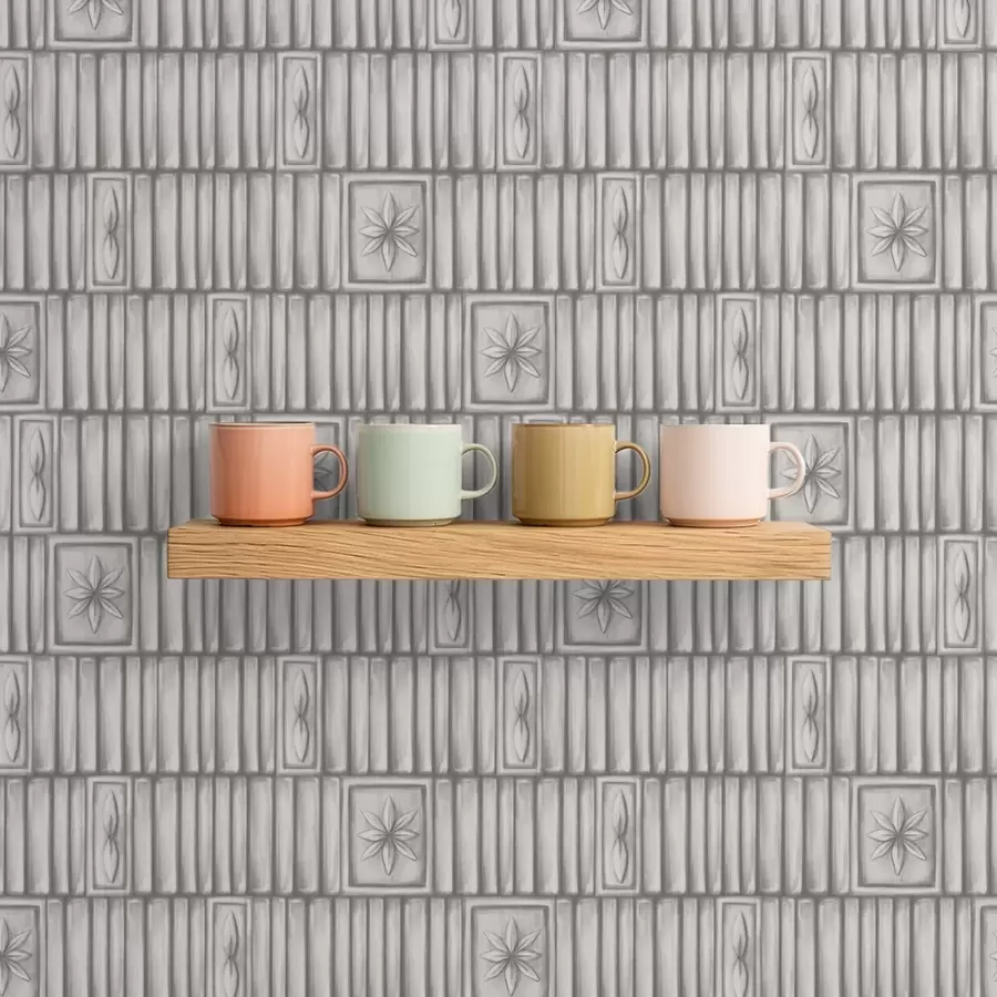 Fototapety Vertikálne panely s reliéfom a grafickými kvetinovými vložkami a01058