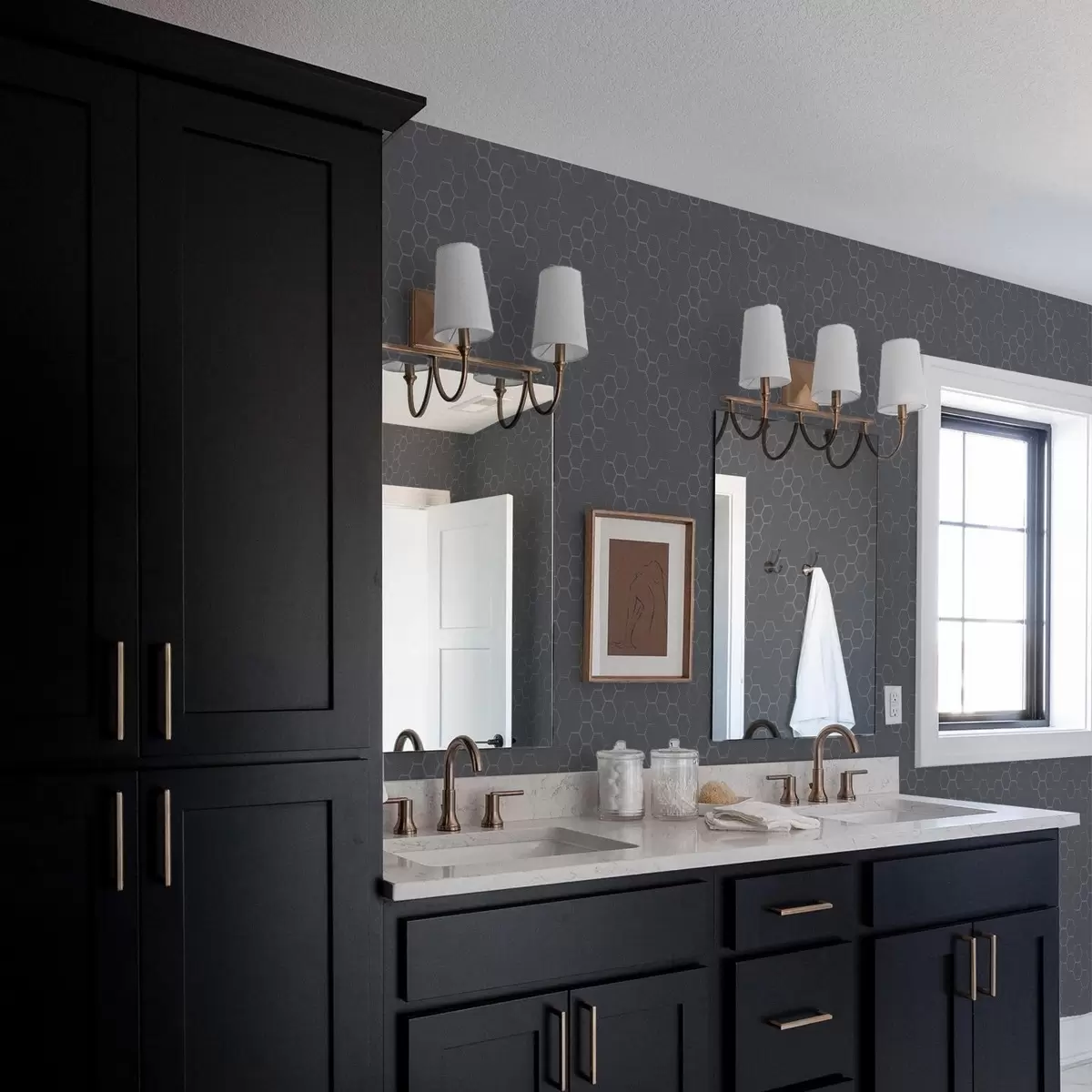 Tapety Tmavý grafitový vzor vo forme včelieho plástu s hĺbkou a01061v1