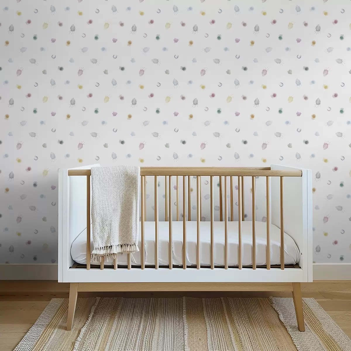 Tapety Veľké farebné akvarelové škvrny na bielom papieri a01062