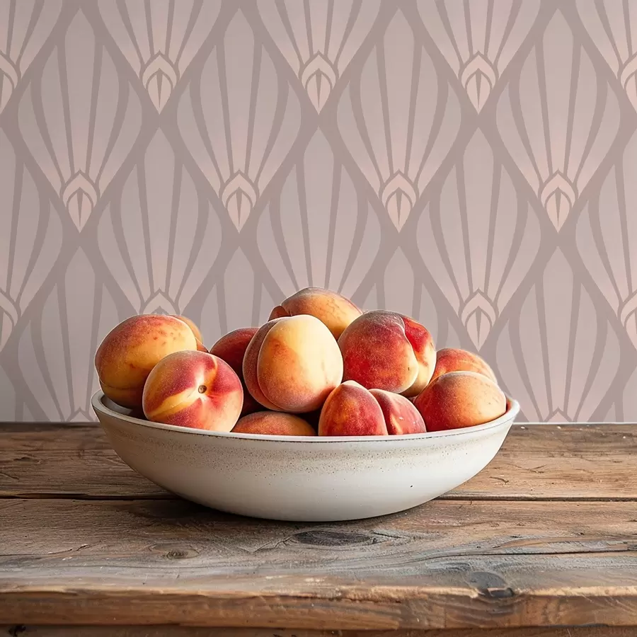 Fototapety Pudrová béžová Art Deco s jemnými vejármi a01064v1