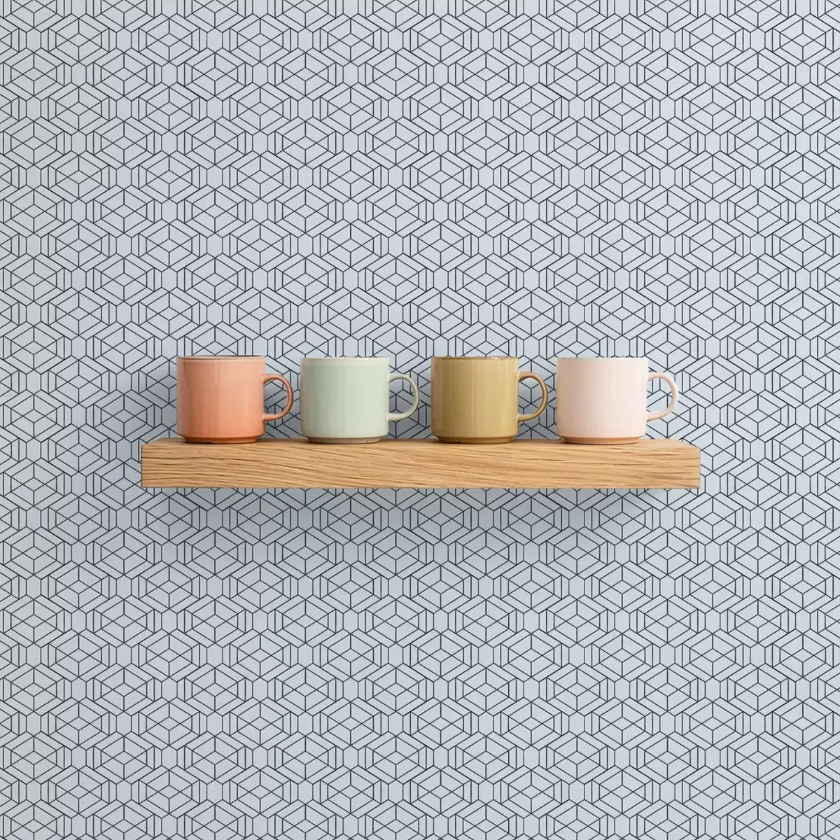 Tapety Svetlo modrý geometrický vzor kociek a01066