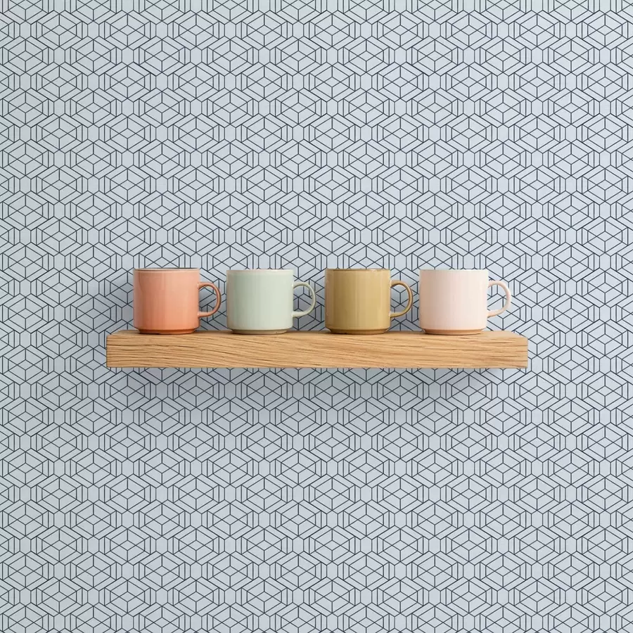 Fototapety Svetlo modrý geometrický vzor kociek a01066