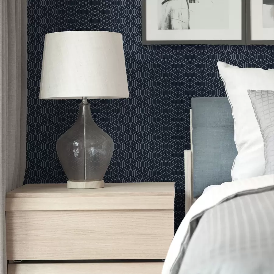 Fototapety Tmavomodrá geometrická mriežka z kociek a01066v1