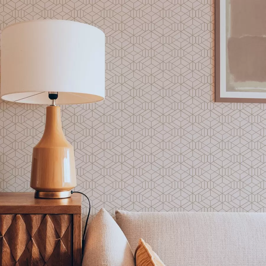 Fototapety Teplé béžové pozadie s jemnými grafickými kockami a01067v3