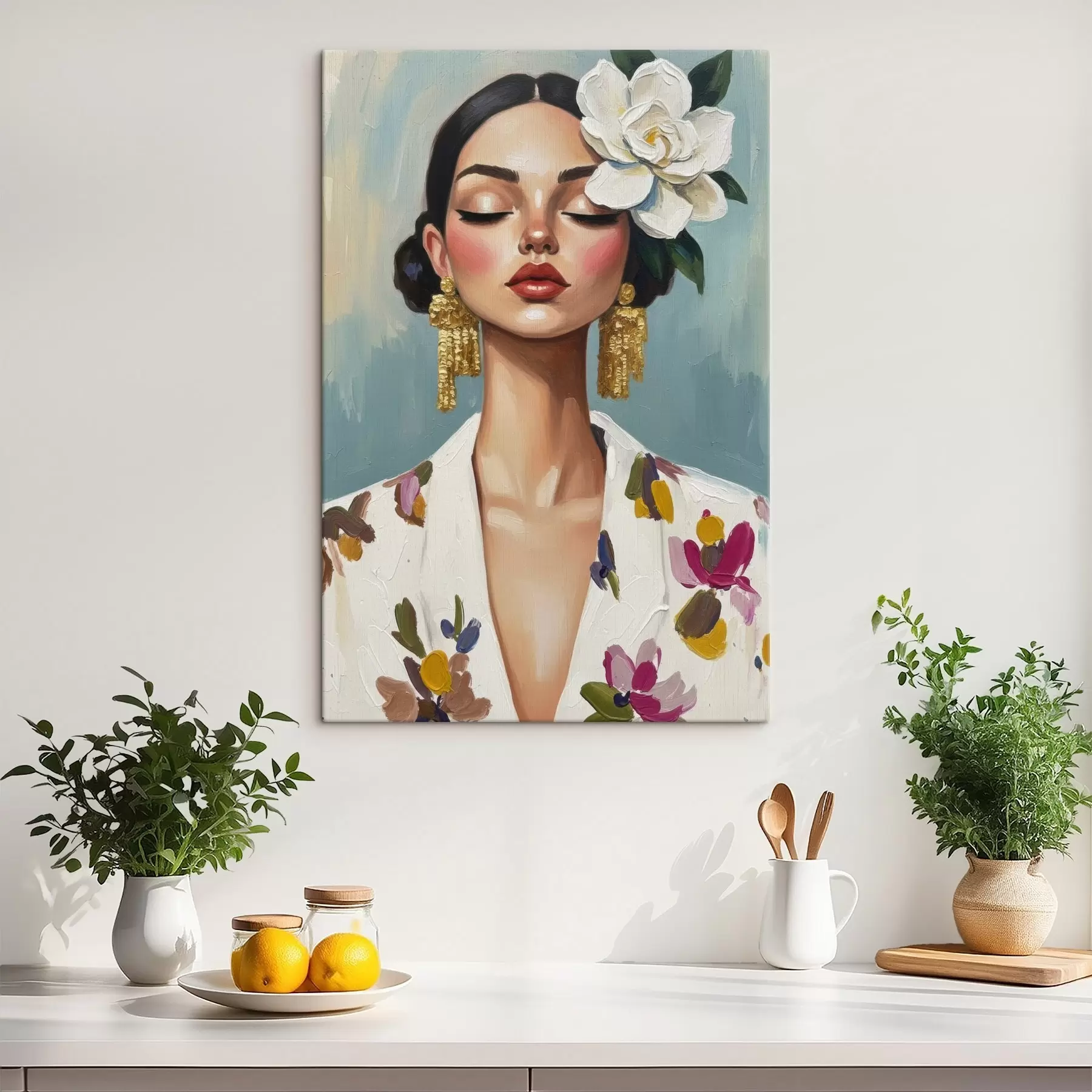 Obraz Dievča s kvetinou vo vlasoch s46852