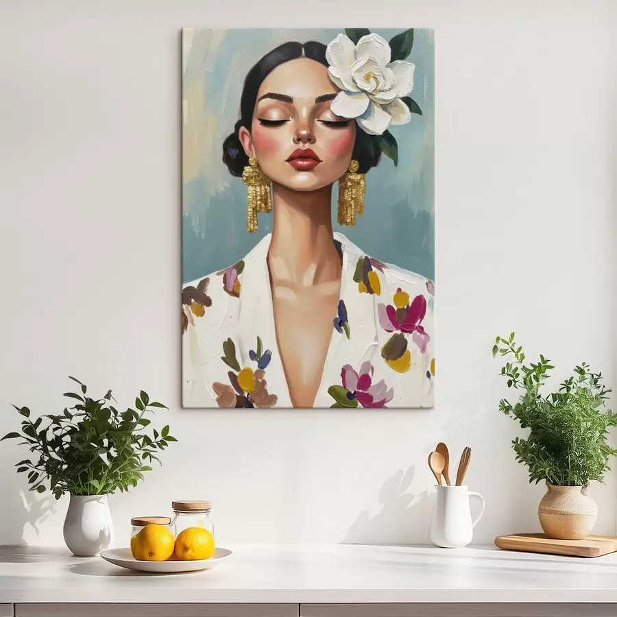 Obraz Dievča s kvetinou vo vlasoch s46852