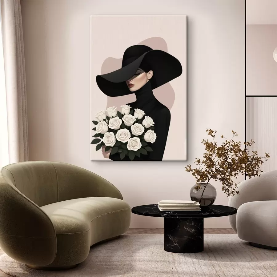 Obraz Dievča s kyticou ruží s46854