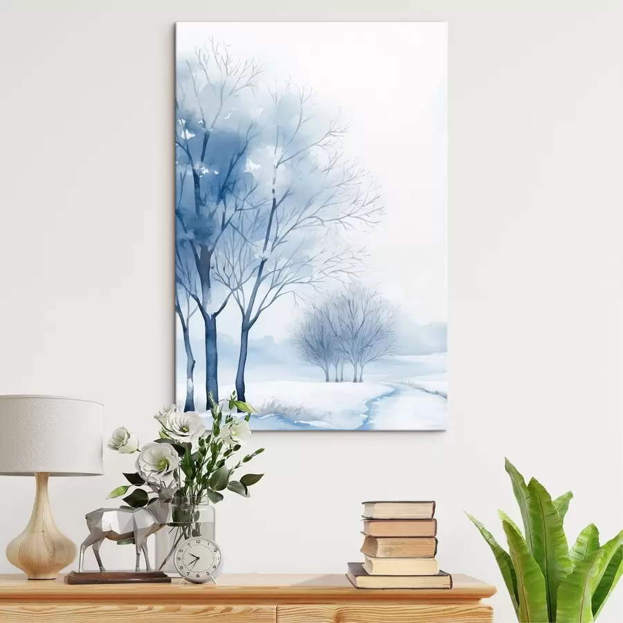 Obraz Zasnežené stromy v lese s46965