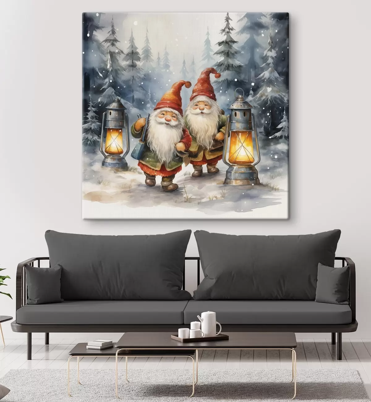 Obraz Novoročné trpaslíky, imitácia akvarelu s46970