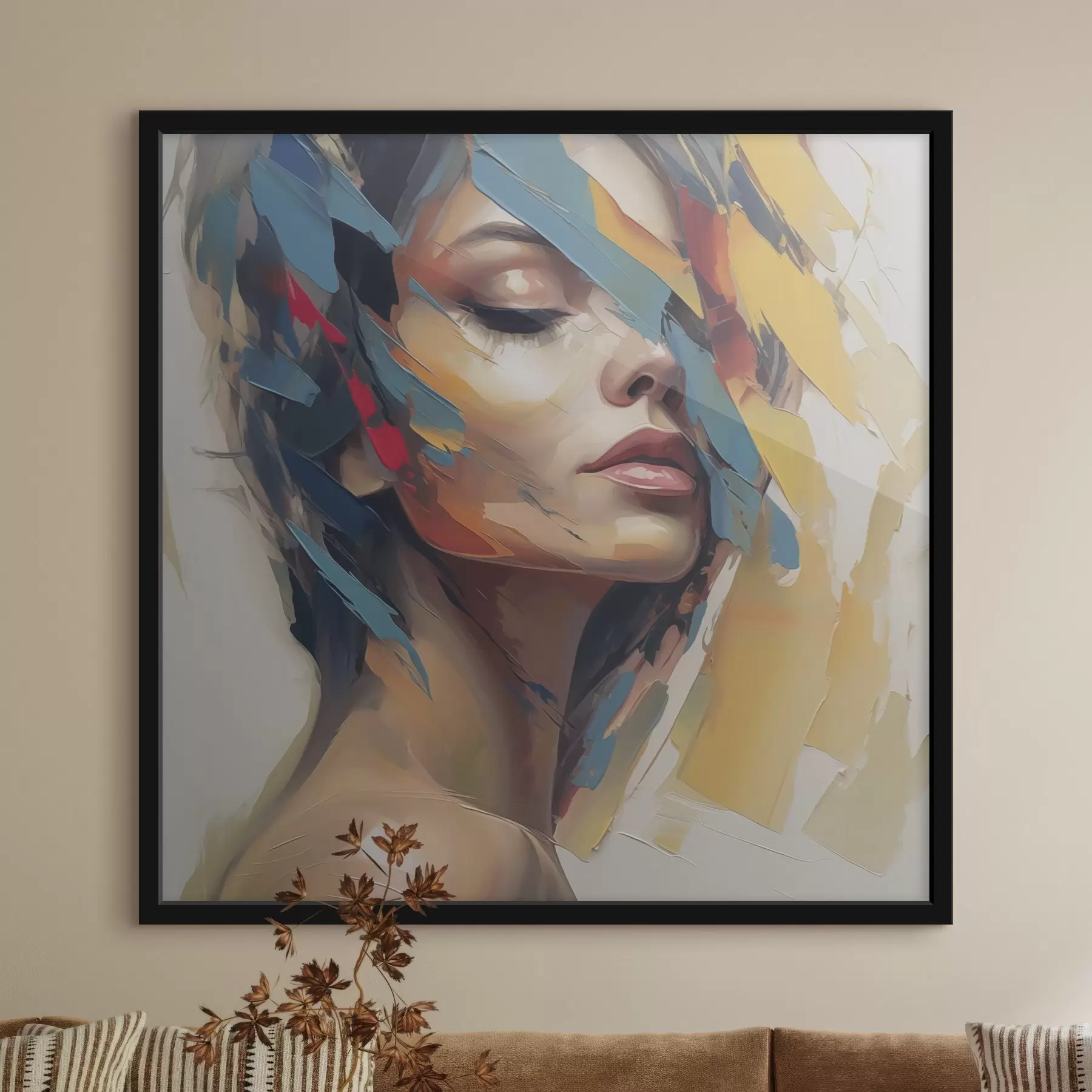 Fototapety Abstraktná ženská portrétová imitácia maľby f46918