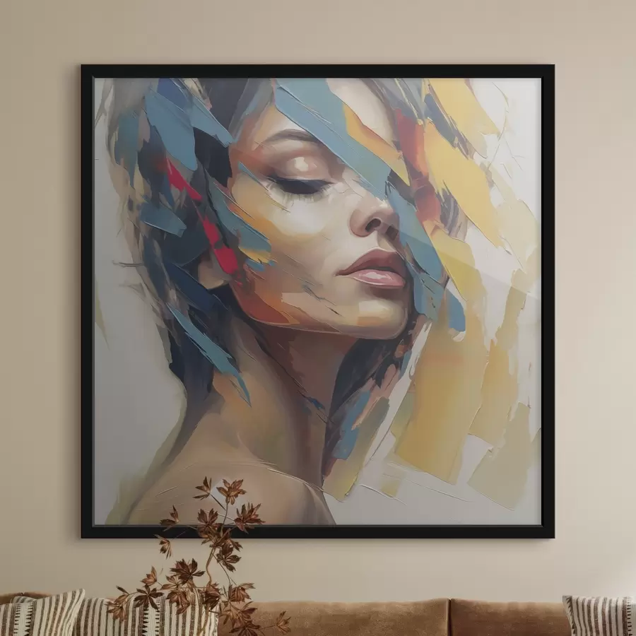 Fototapety Abstraktná ženská portrétová imitácia maľby f46918