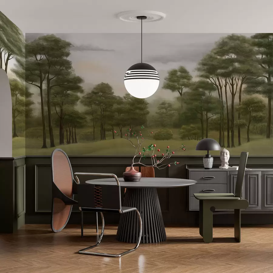 Fototapety Pokojná lesná krajina v jemných odtieňoch w02193