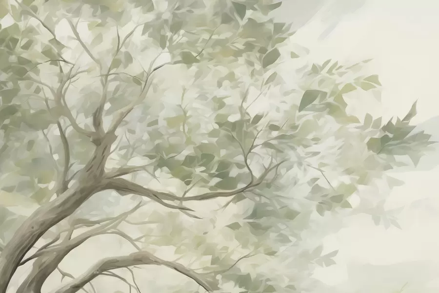 Fototapety Strom s vetvami imitácia maľby w09601