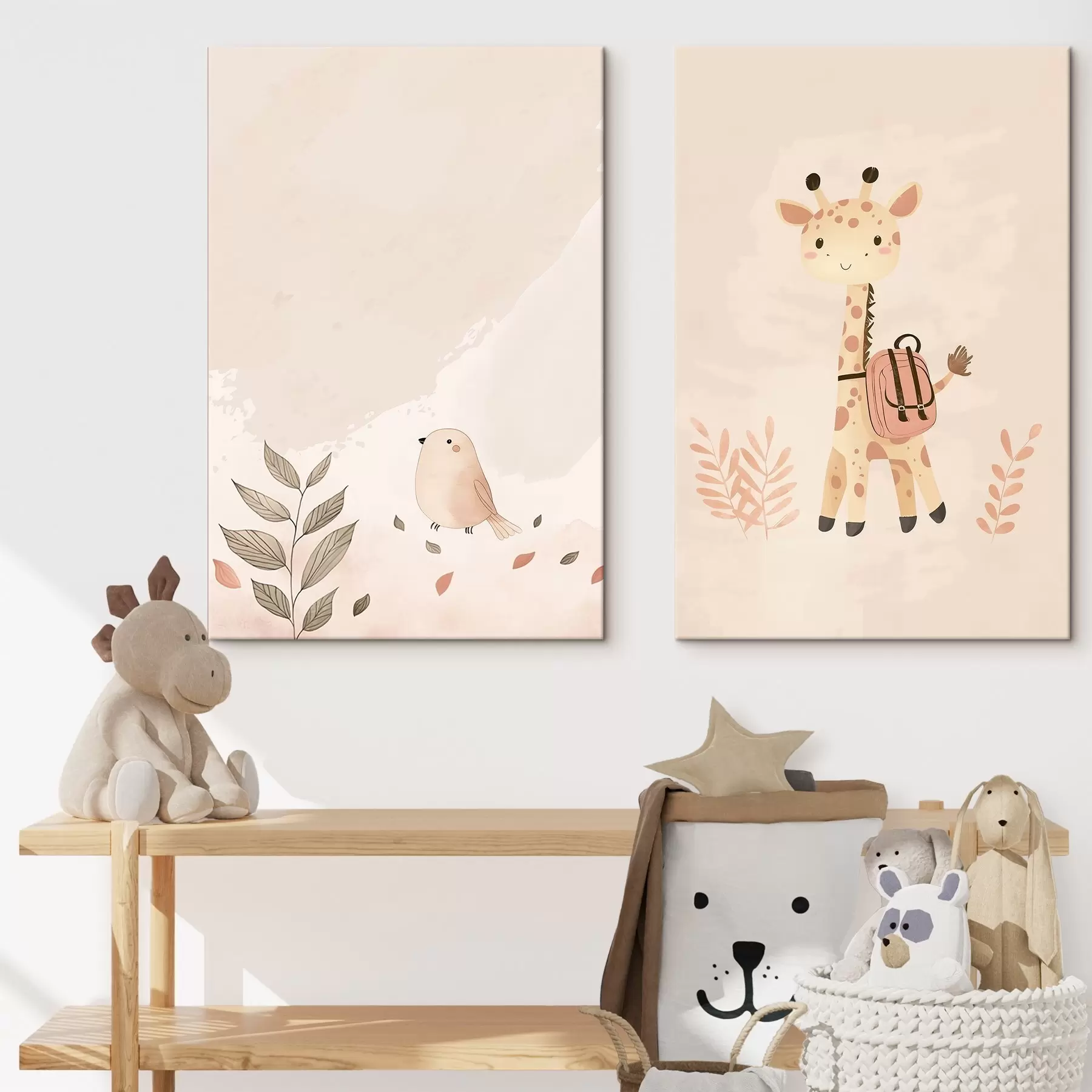 Obraz Žirafa a vták m01148