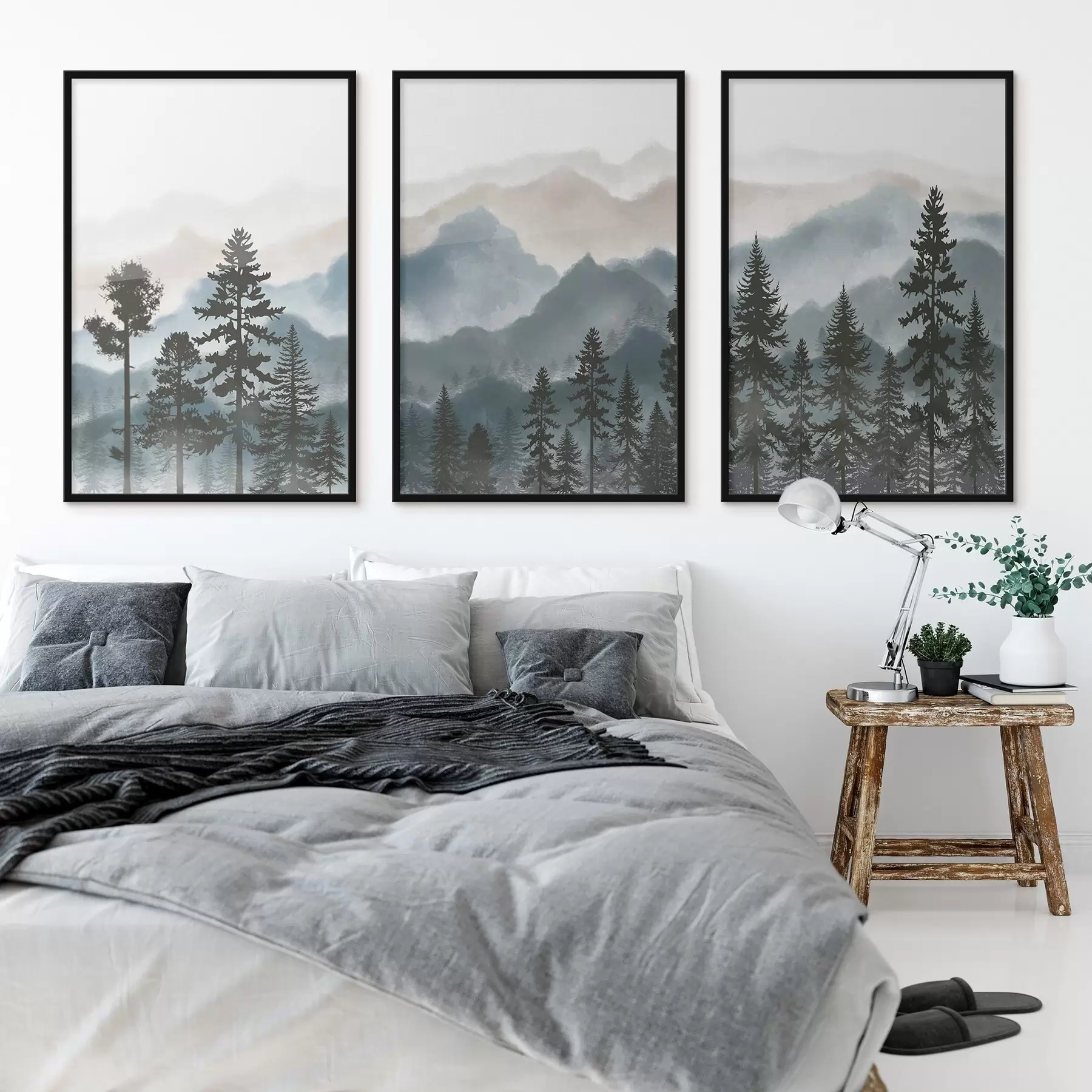 Fototapety Pokojné hory a siluety stromov d00244