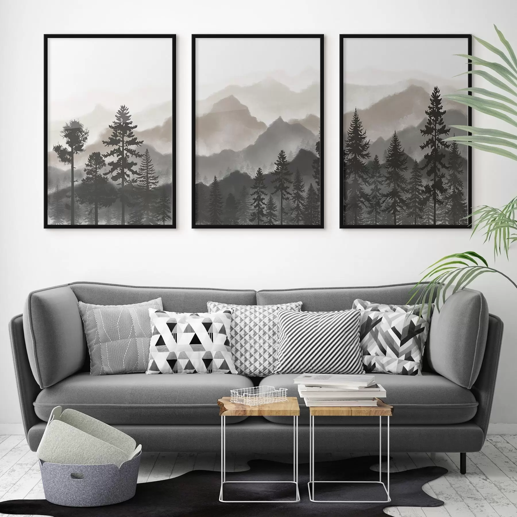 Fototapety Pokojná horská krajina so stromami d00244v1