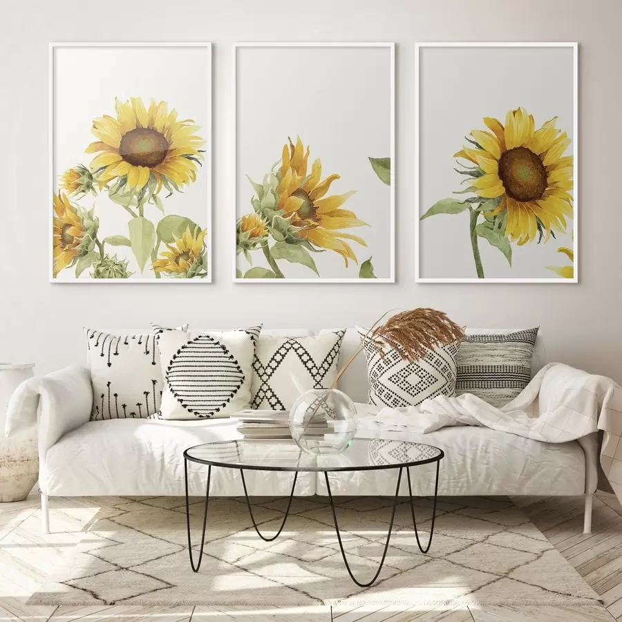 Fototapety Farebné akvarelové slnečnice d00334