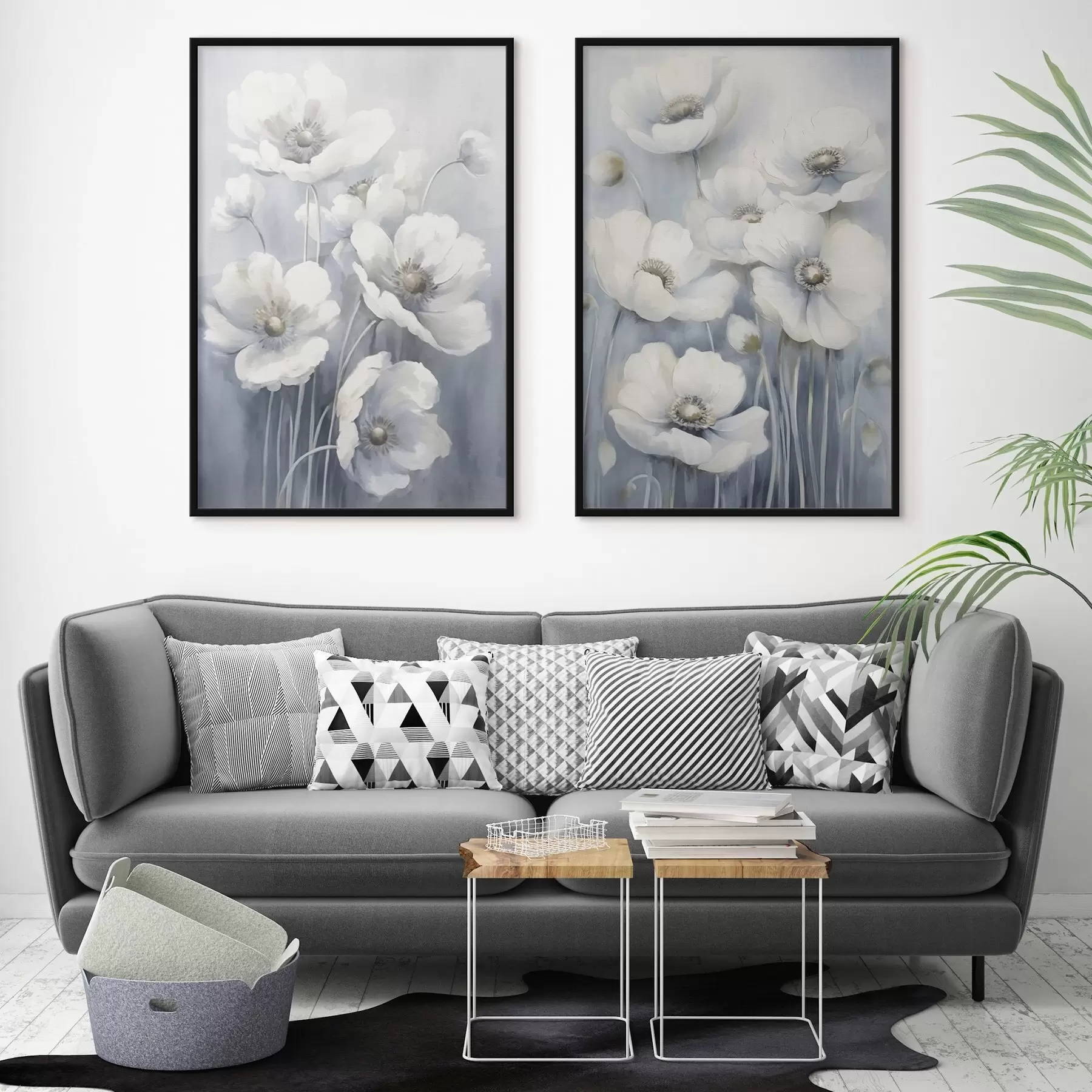 Fototapety Biele vintage kvety d00430