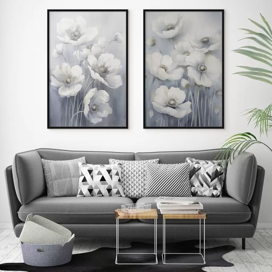 Fototapety Biele vintage kvety d00430