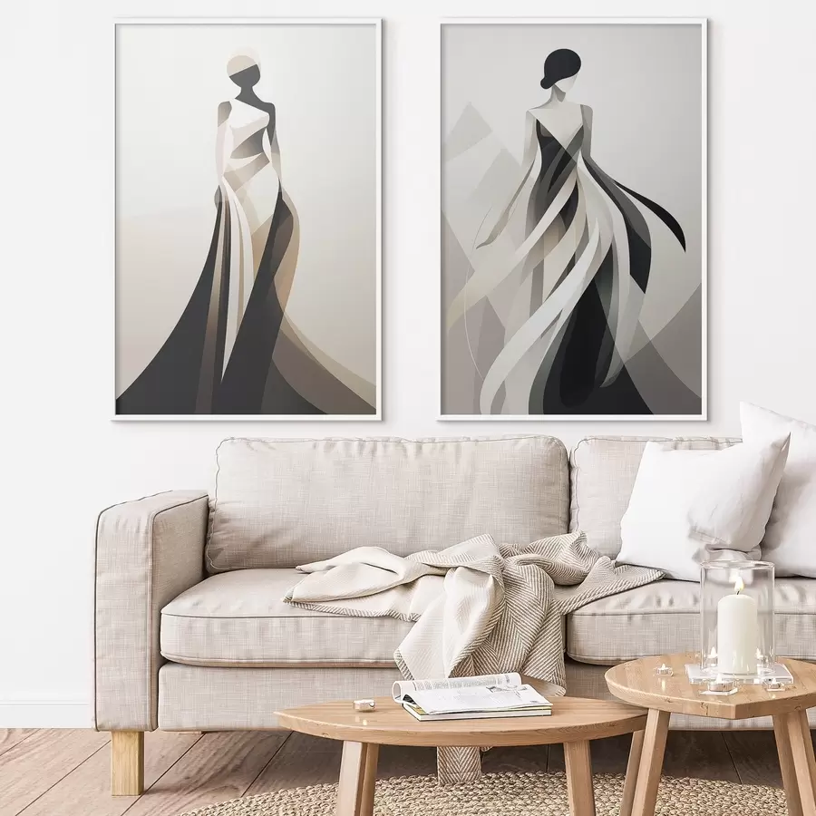 Fototapety Zloženie siluety vo svetlých a tmavých odtieňoch d00465