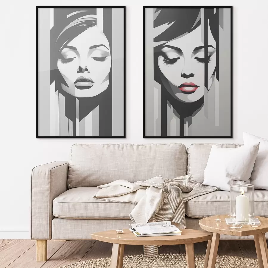 Fototapety Geometria ženských tvárí d00496