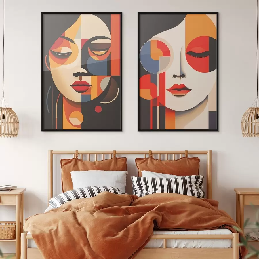 Fototapety Geometrické portréty žien d00501