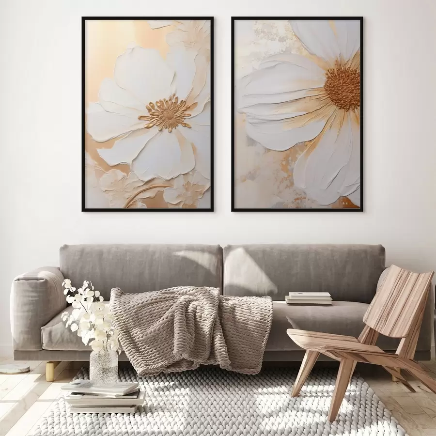 Fototapety Biela kvetina s jemnými okvetnými lístkami, textúrované abstraktné pozadie, elegantné, dekoratívne umenie d01006