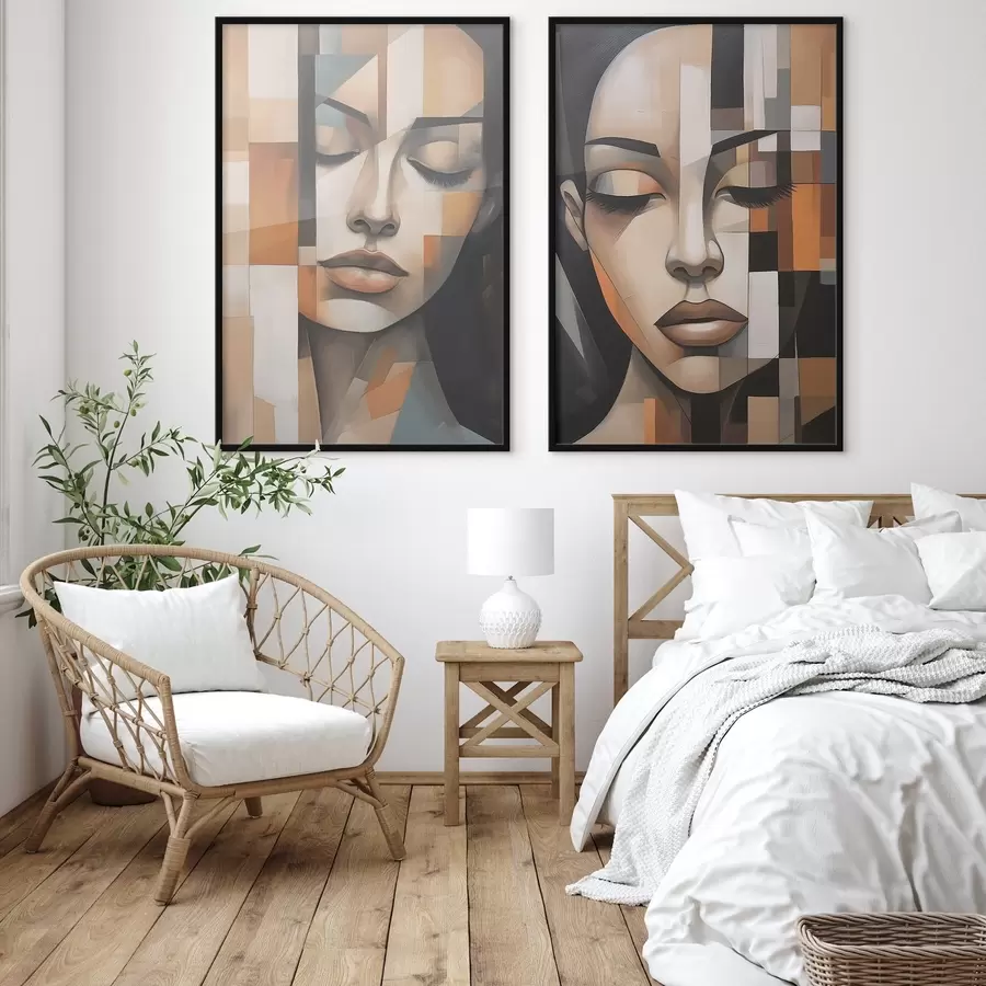 Fototapety Kubistický portrét ženy d01023