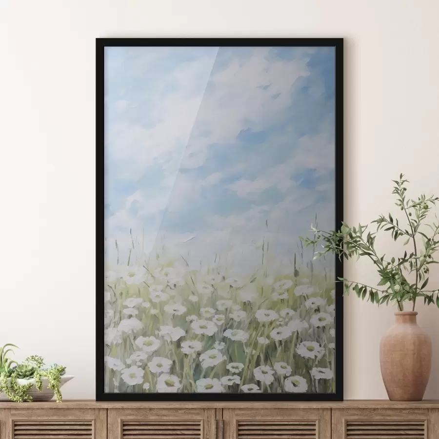 Fototapety Imitácia maľby poľa sedmokrások f47246