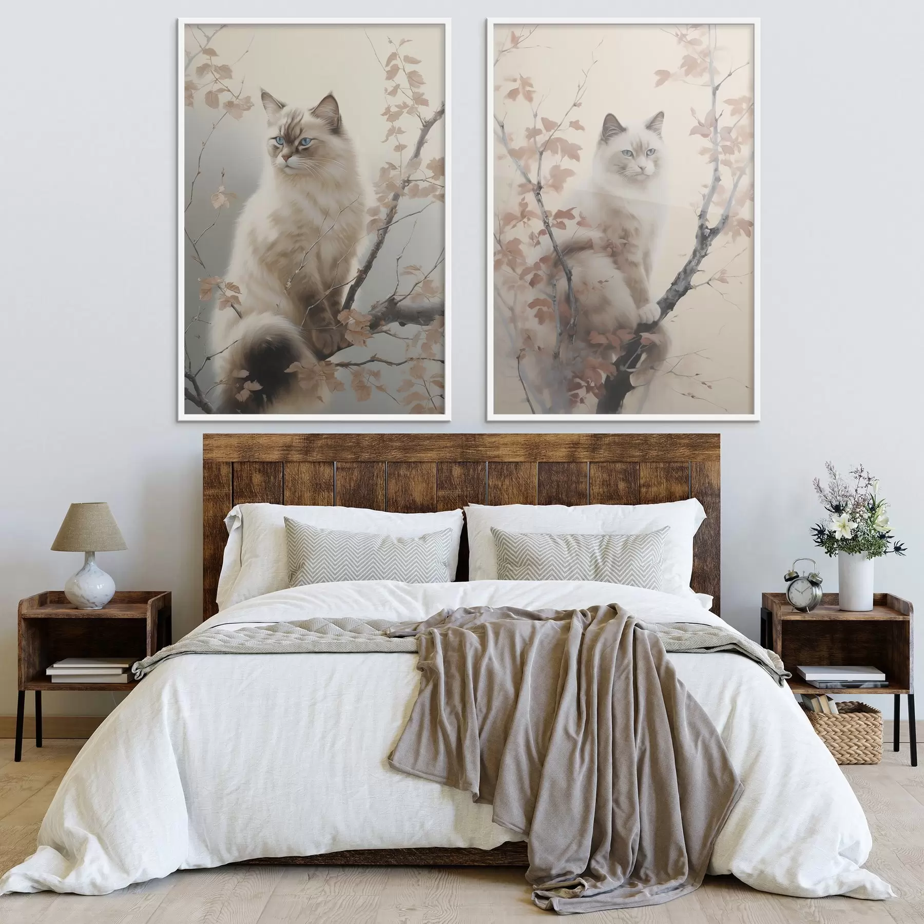 Fototapety Mačka na konári stromu d00871