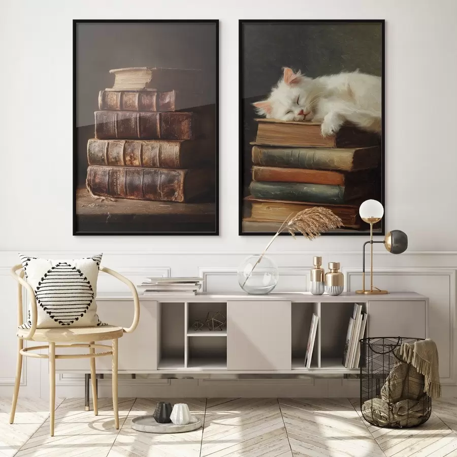 Fototapety Mačka na knihách d00919