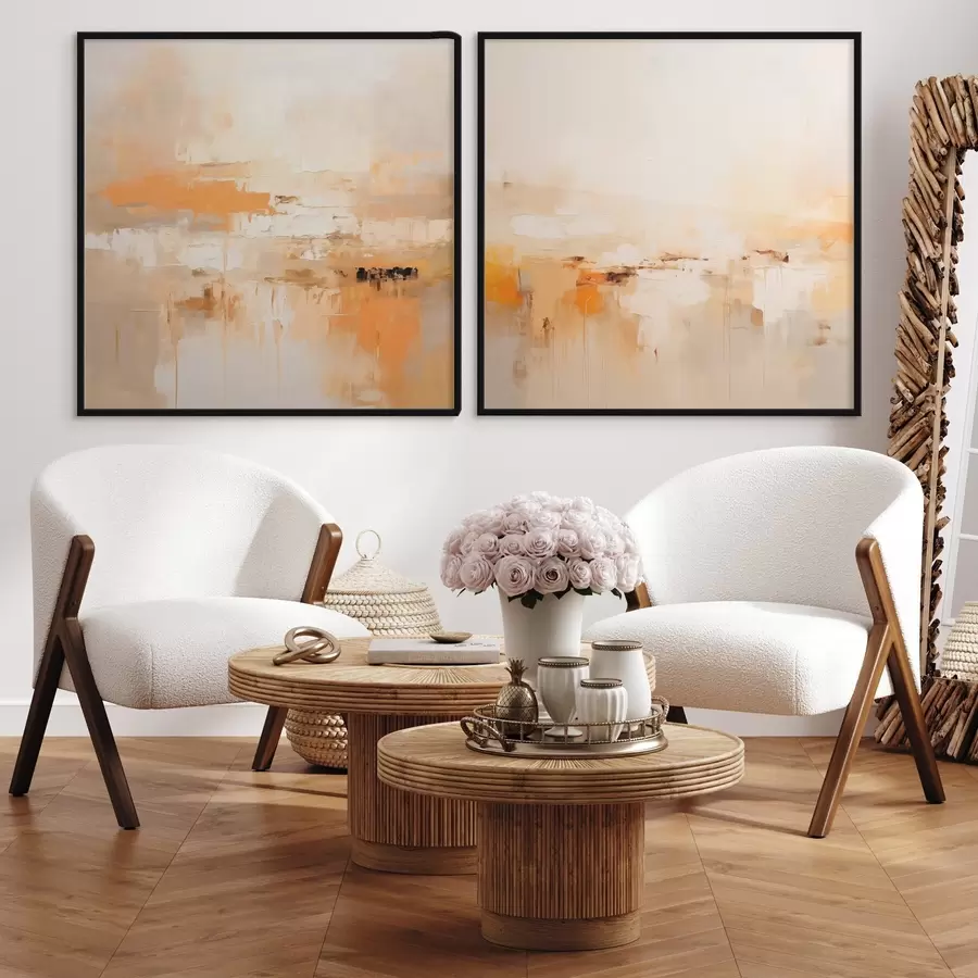 Fototapety Ľahká abstraktná maľba v jesenných odtieňoch d00895