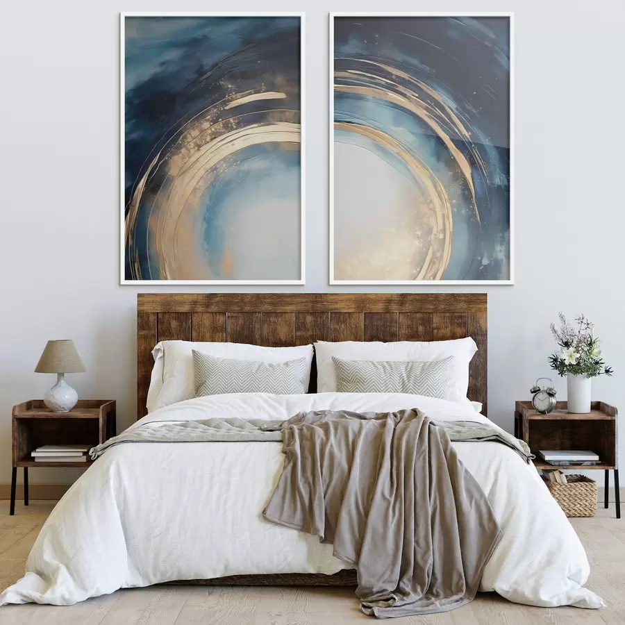 Fototapety Polnočná modrá kruhová obruč s kovovými oblúkmi d00969