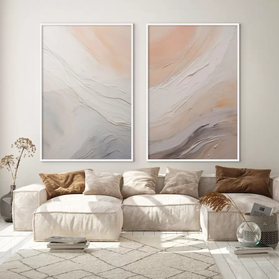 Fototapety Neutrálne omietkové textúry s plynulými reliéfnymi vrstvami d00971