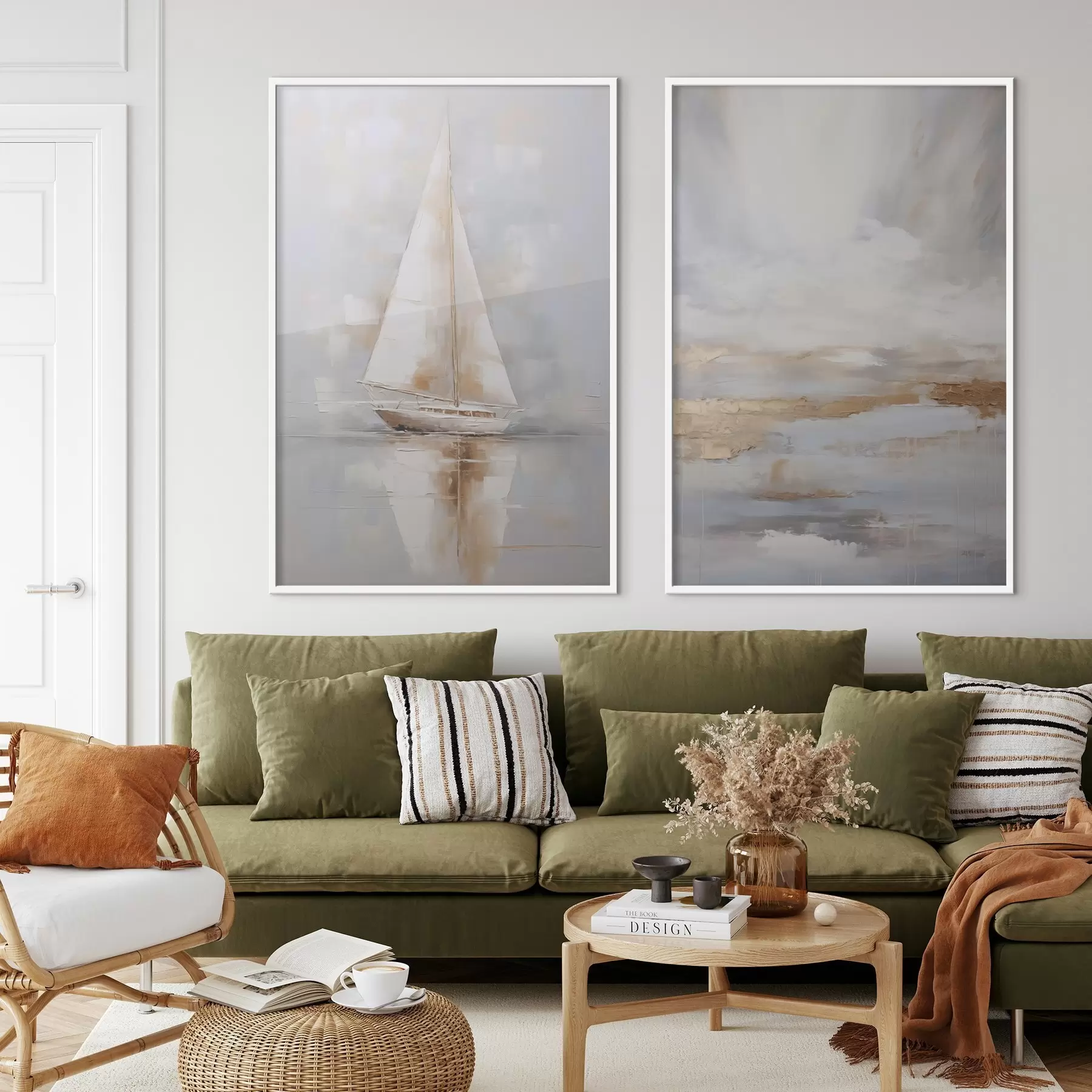 Fototapety Jacht a abstraktná kompozícia imitácia maľby d00999