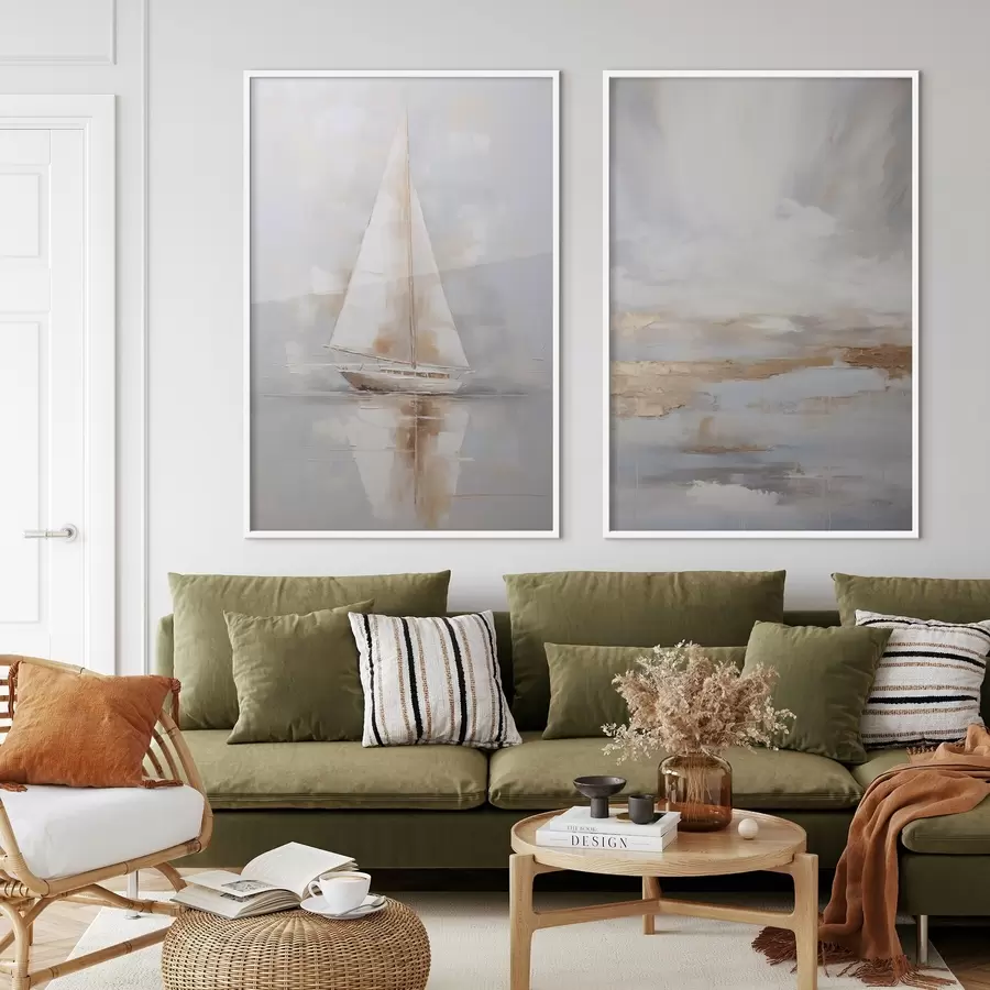 Fototapety Jacht a abstraktná kompozícia imitácia maľby d00999