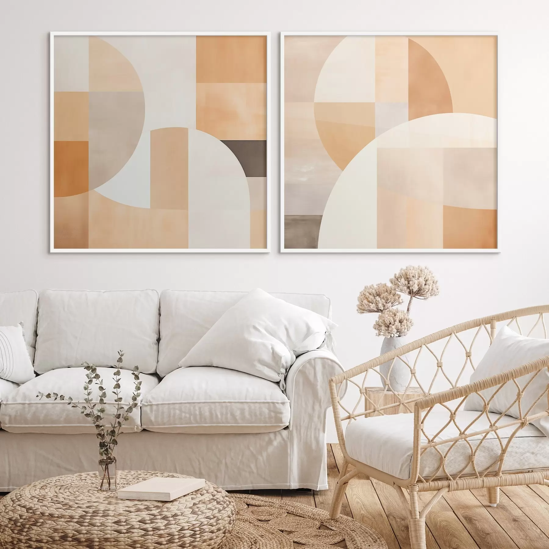 Fototapety Kompozícia s veľkými tvarmi a jemnými farebnými blokmi d00986