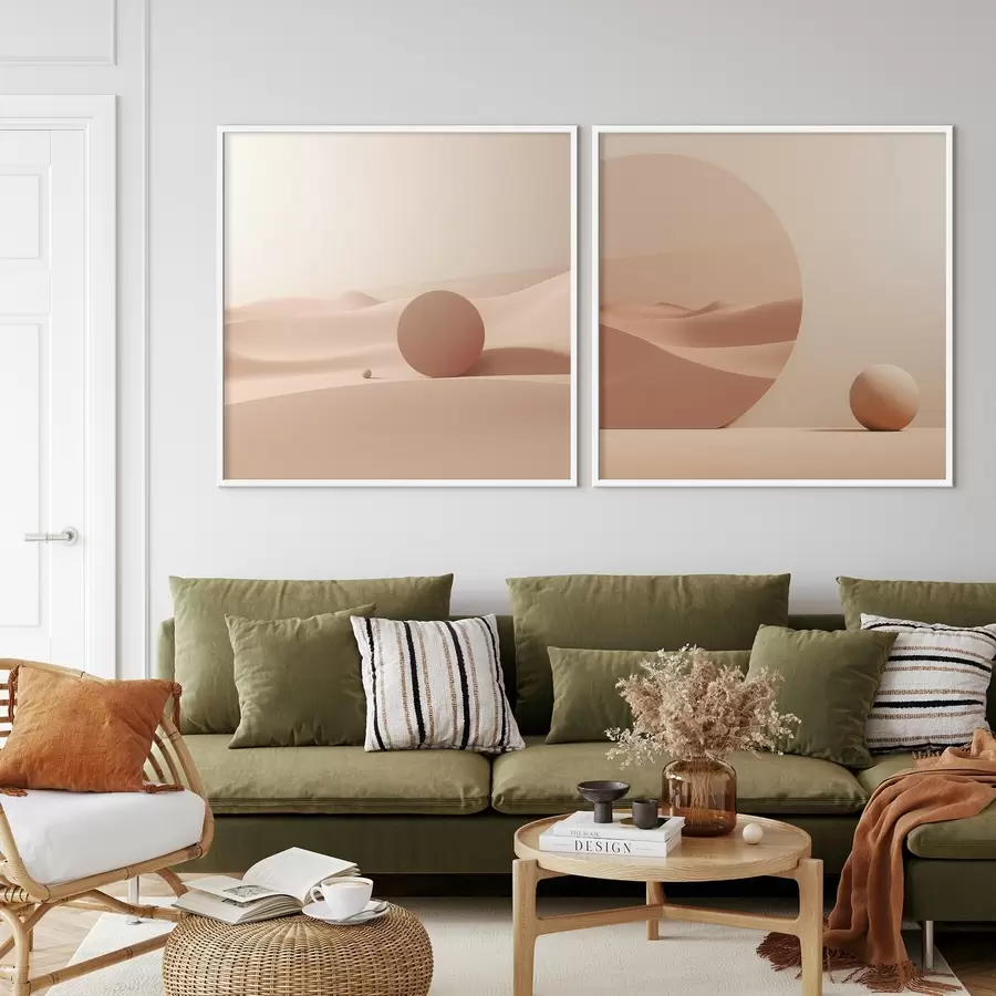 Fototapety Kompozícia s pokojnými priestormi a geometrickou formou d00990