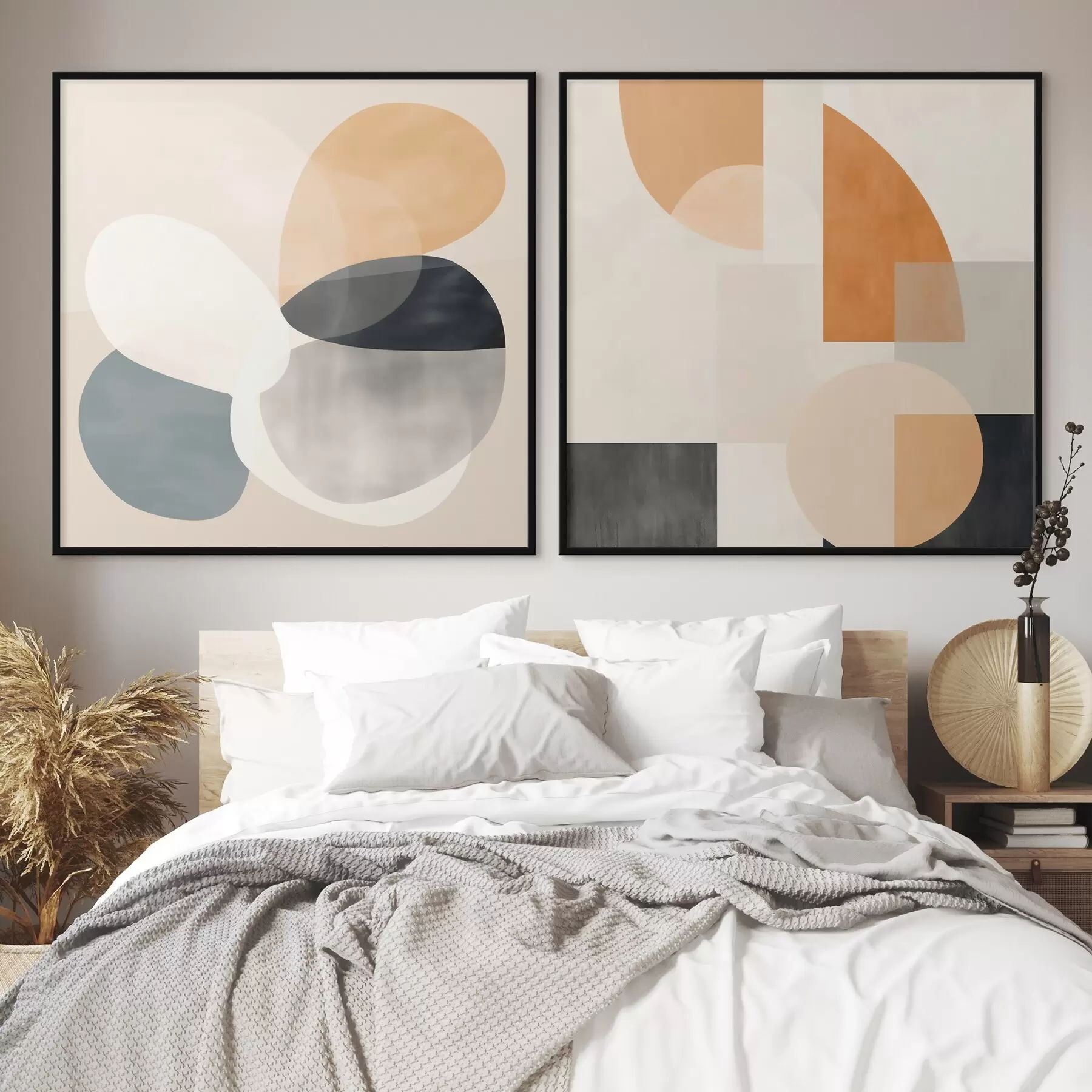 Fototapety Zaoblené križovatky foriem v akvarelovom minimalizme d00993