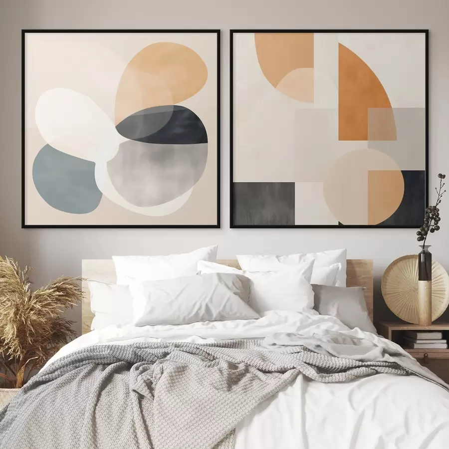 Fototapety Zaoblené križovatky foriem v akvarelovom minimalizme d00993