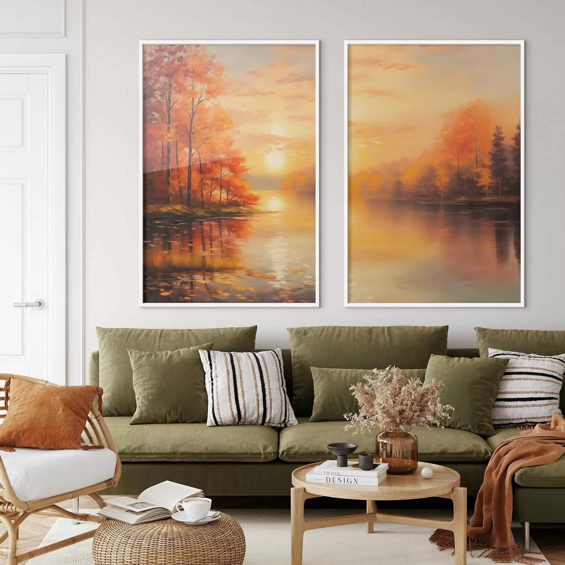 Fototapety Jesenný les proti západe slnka d01051