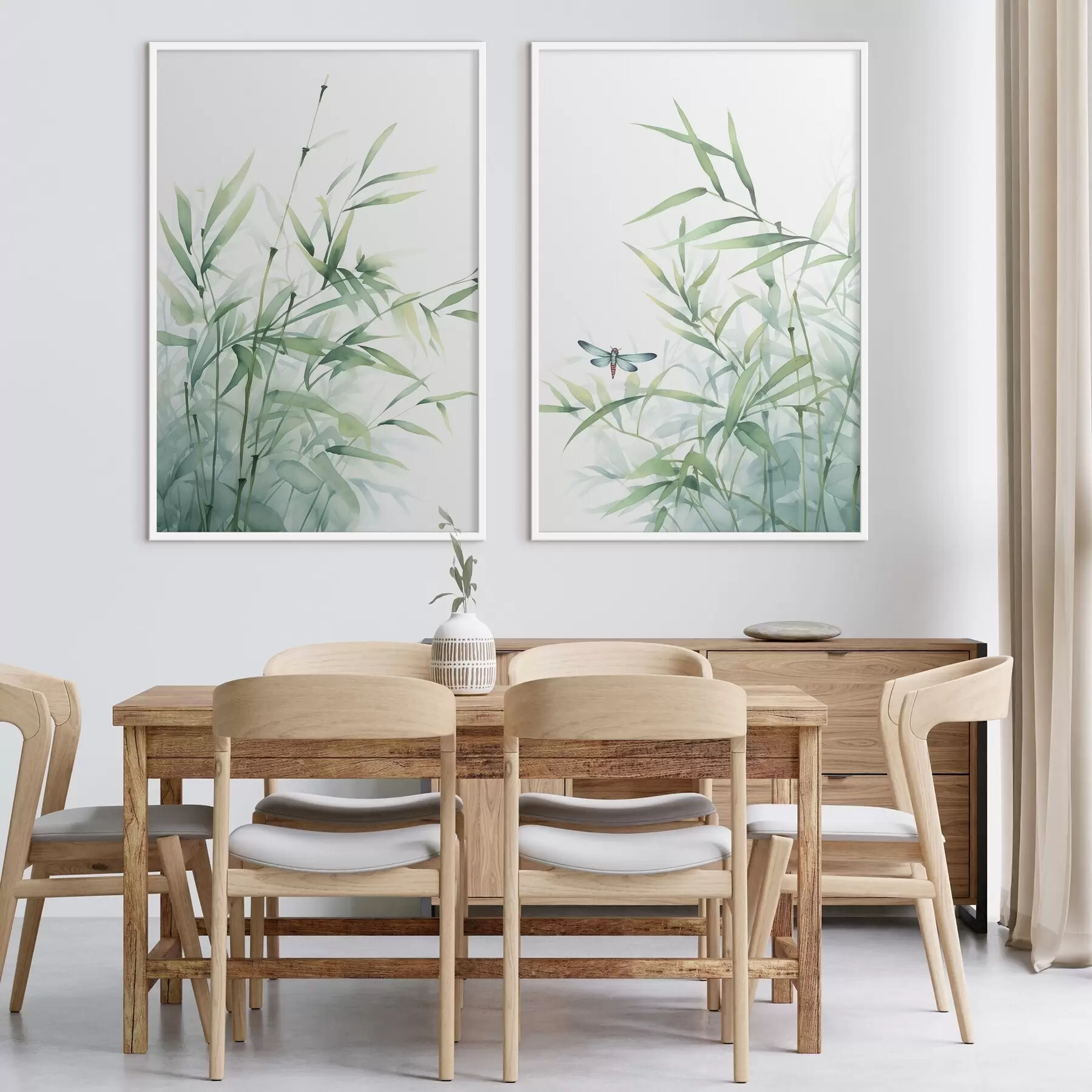 Fototapety Bambusové rastliny, imitácia akvarelu d01062