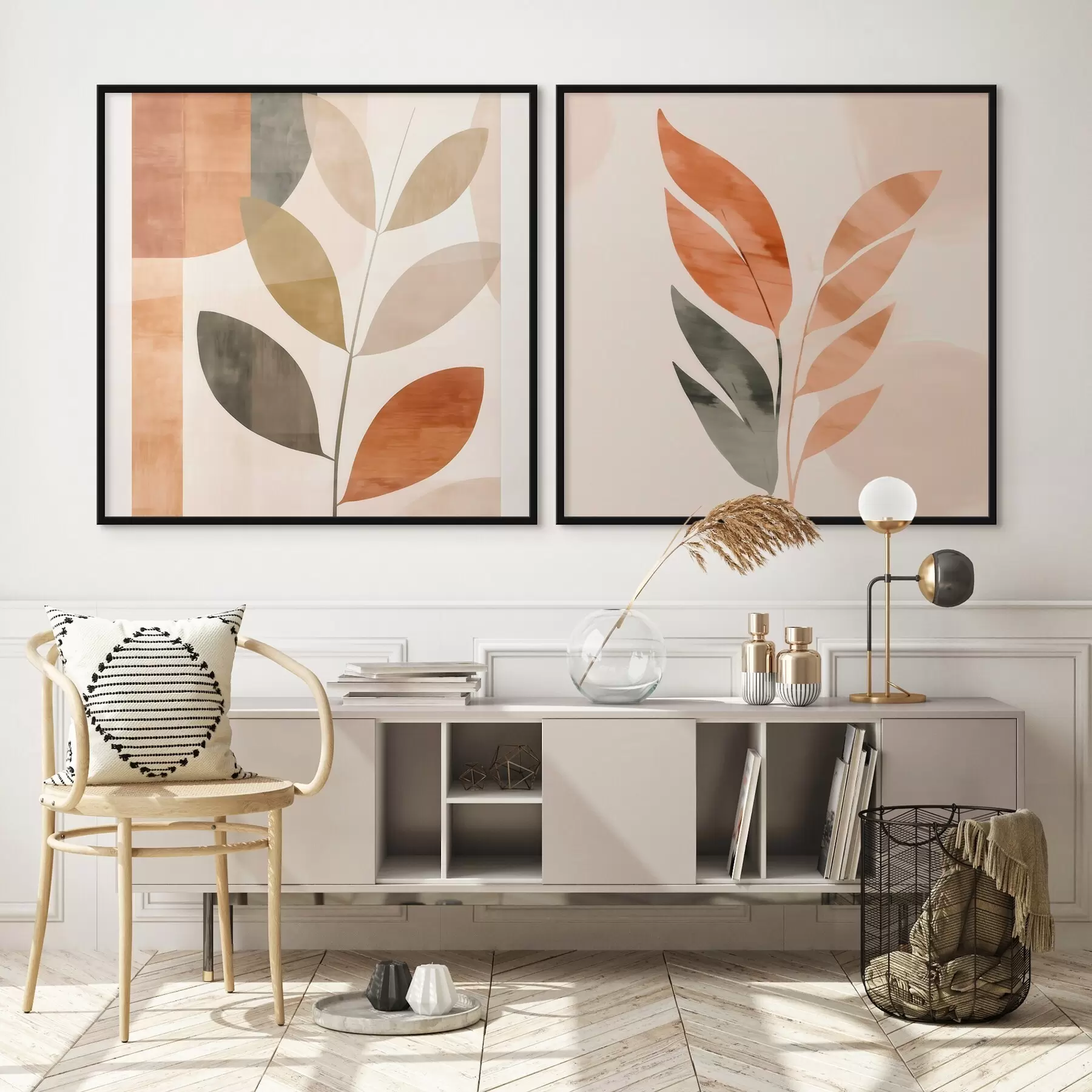 Fototapety Štylizované znázornenie rastliny v pokojnej farebnej škále d00984