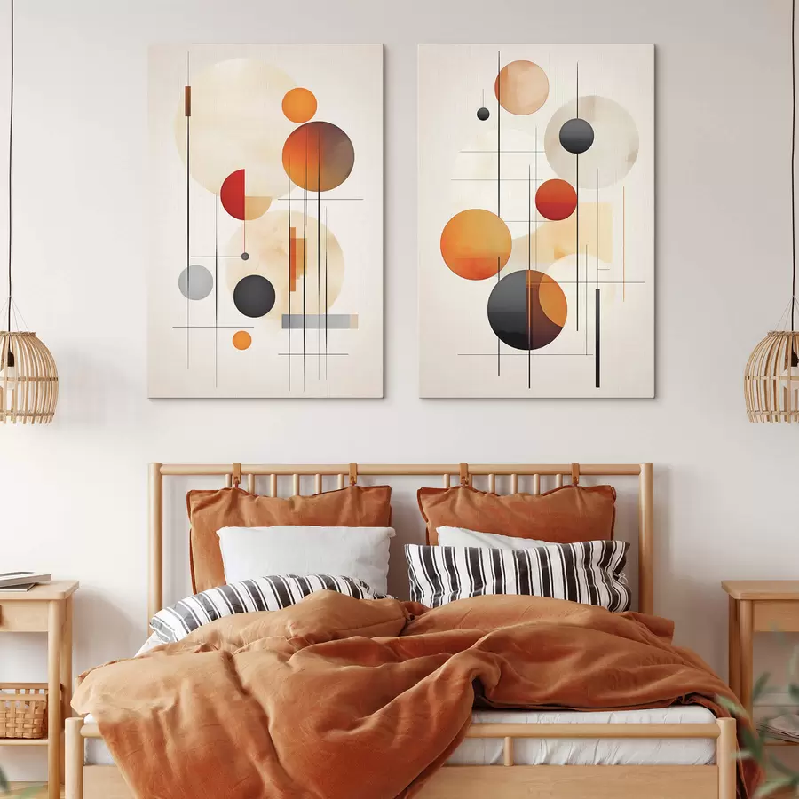 Obraz Geometrická abstrakcia s guľami m01103