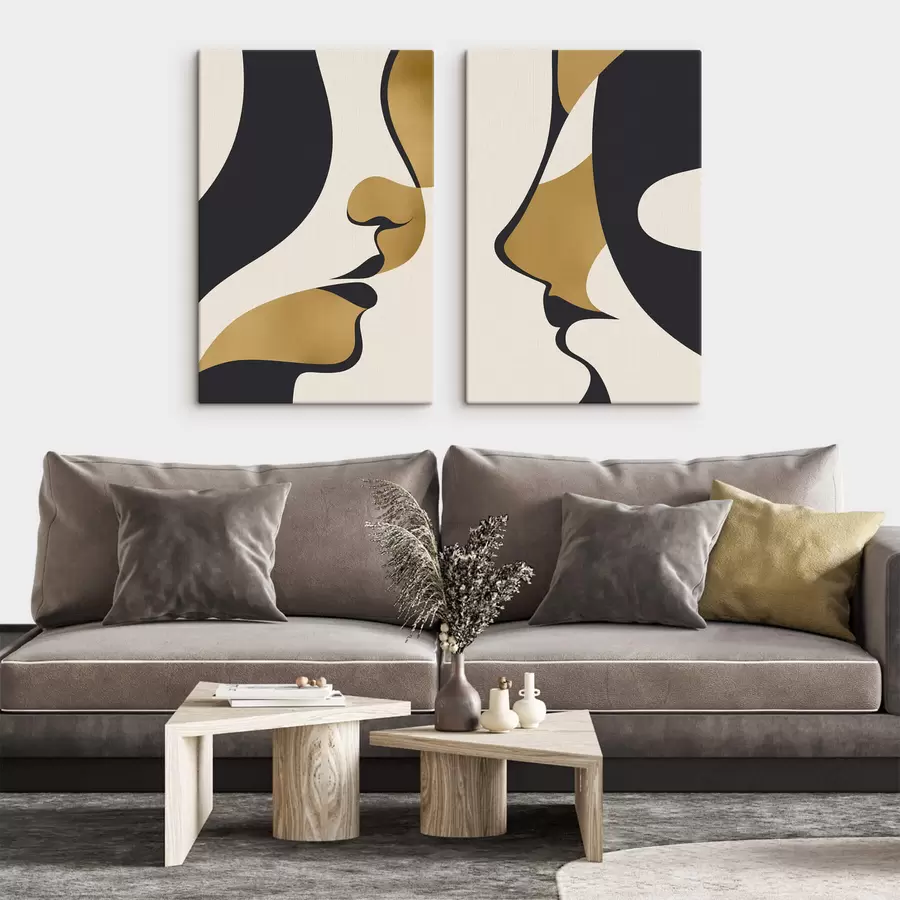 Obraz Abstraktné siluety tvárí m01166