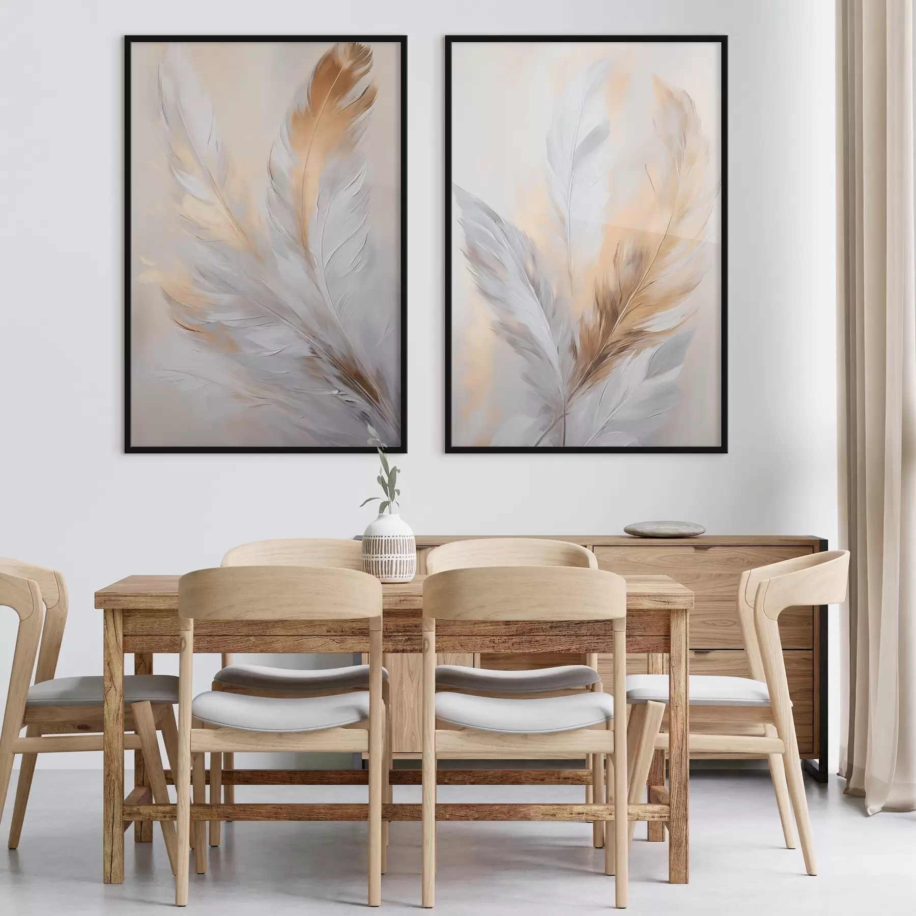 Fototapety Perie s oranžovými akcentmi, textúrovaná minimalistická kompozícia, moderné umenie d00828