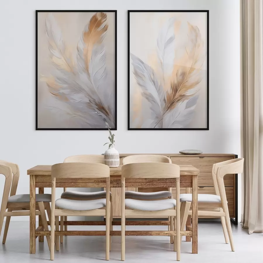 Fototapety Perie s oranžovými akcentmi, textúrovaná minimalistická kompozícia, moderné umenie d00828