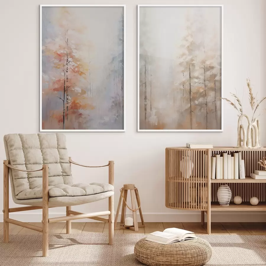 Fototapety Jesenný les imitácia maľby d00833